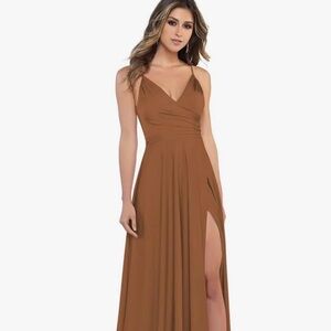 Satin Bridesmaids Dress in Terracotta